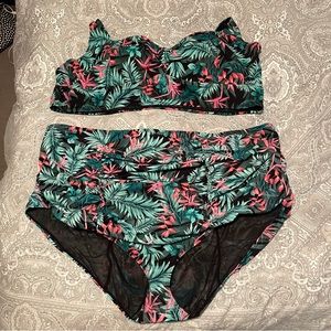 Torrid 6 two piece bikini. High waisted swim brief and supportive top.